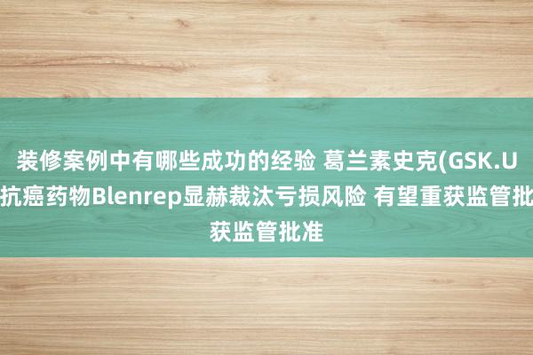 装修案例中有哪些成功的经验 葛兰素史克(GSK.US)抗癌药物Blenrep显赫裁汰亏损风险 有望重获监管批准