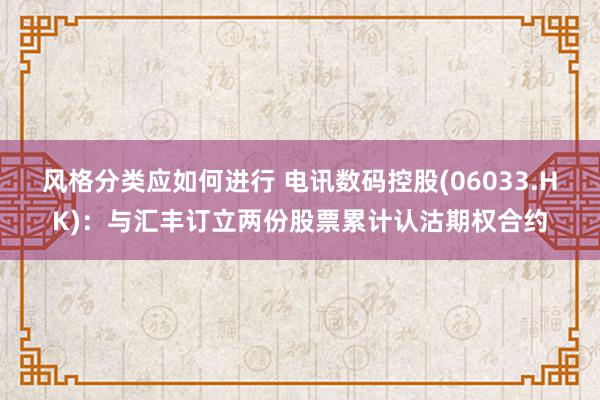 风格分类应如何进行 电讯数码控股(06033.HK)：与汇丰订立两份股票累计认沽期权合约