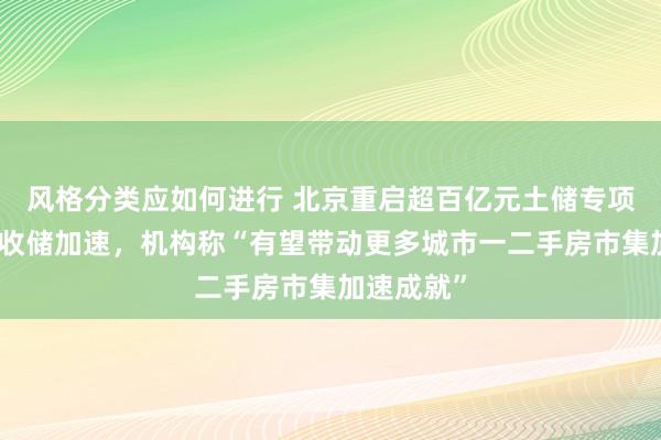 风格分类应如何进行 北京重启超百亿元土储专项债，多地收储加速，机构称“有望带动更多城市一二手房市集加速成就”