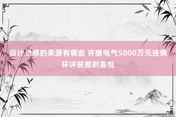 设计灵感的来源有哪些 许继电气5000万元技俩环评获原则喜悦