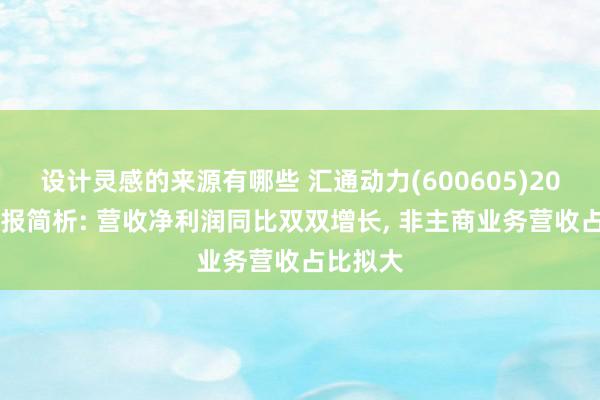 设计灵感的来源有哪些 汇通动力(600605)2024年年报简析: 营收净利润同比双双增长, 非主商业务营收占比拟大