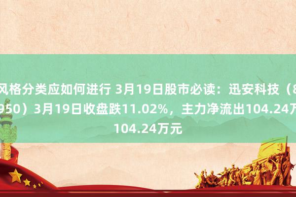 风格分类应如何进行 3月19日股市必读：迅安科技（834950）3月19日收盘跌11.02%，主力净流出104.24万元